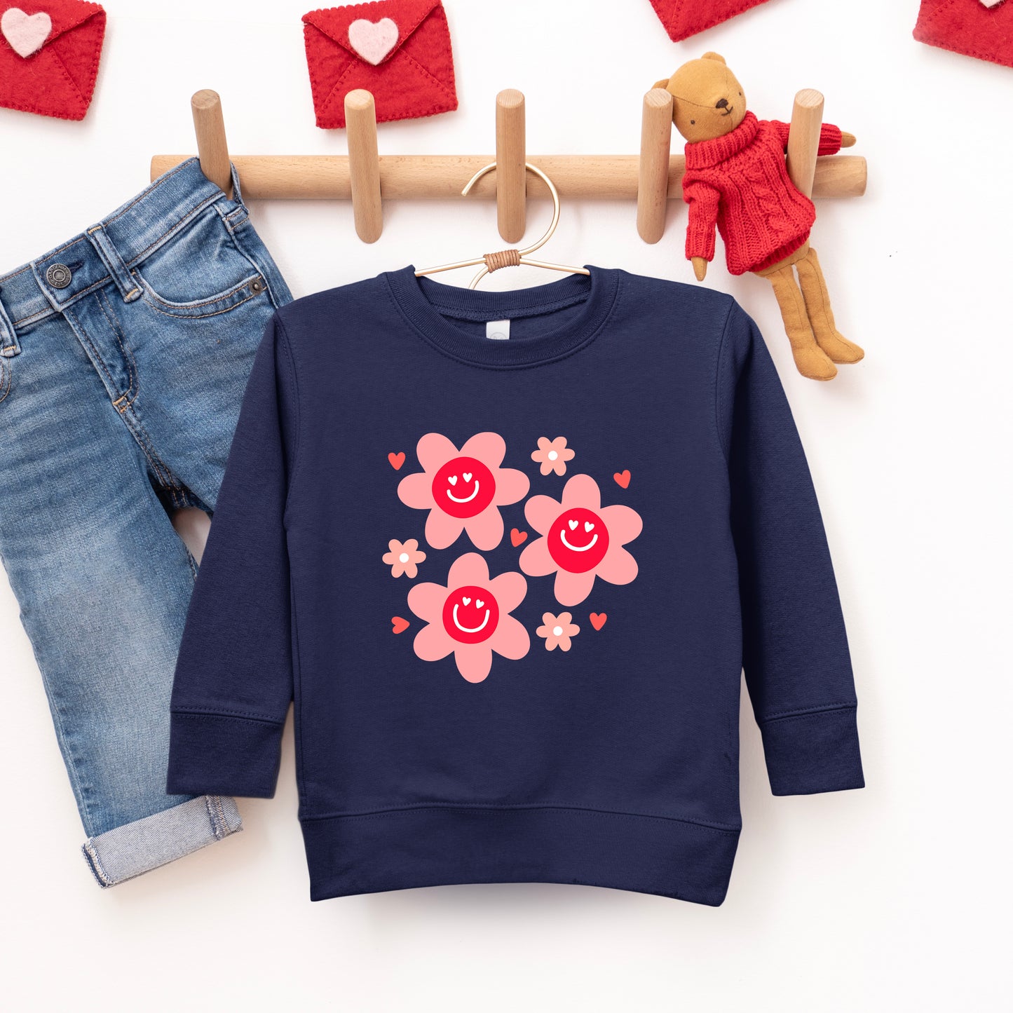 Hippy Flower Valentine | Toddler Graphic Sweatshirt