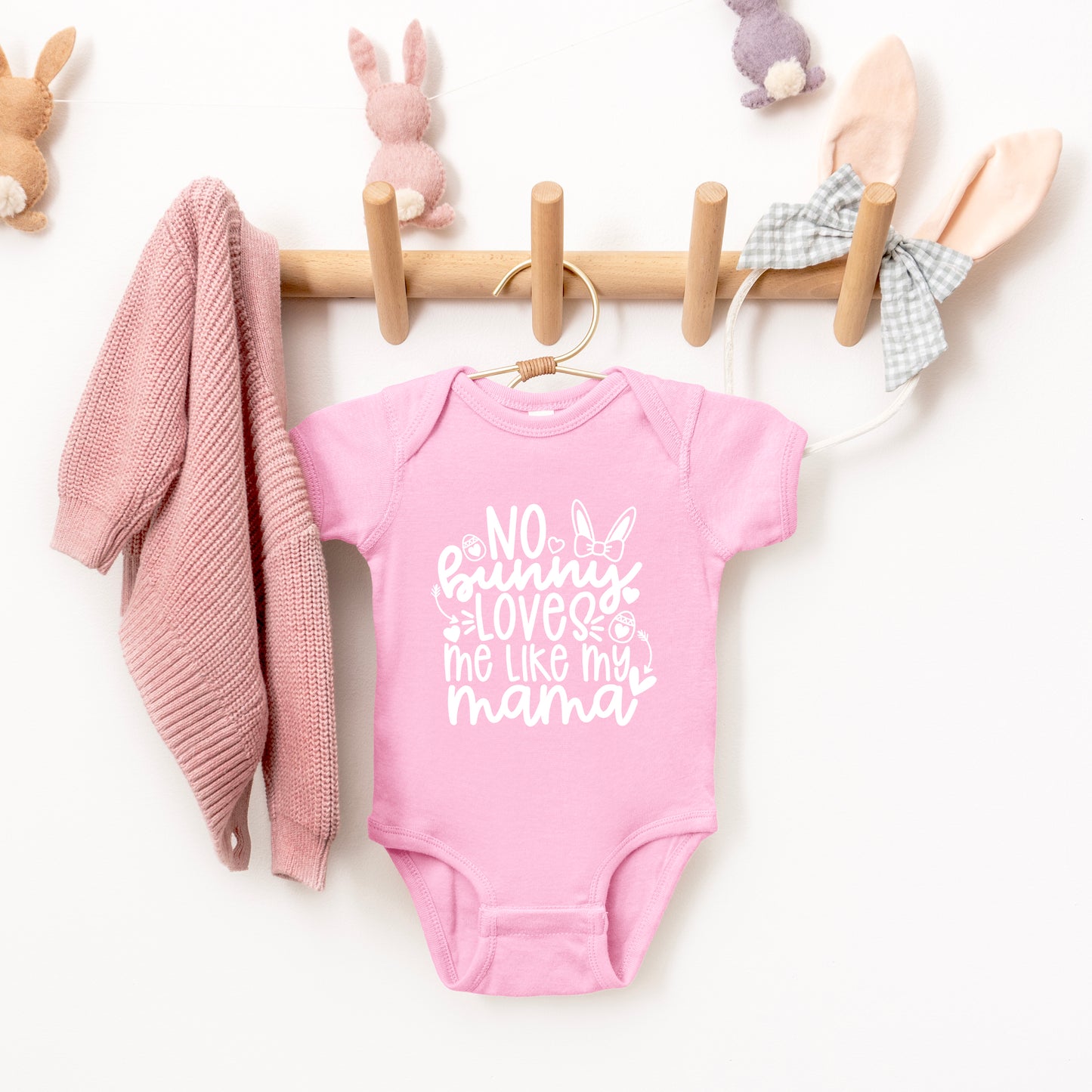 No Bunny Loves Me Like Mama | Baby Graphic Short Sleeve Onesie