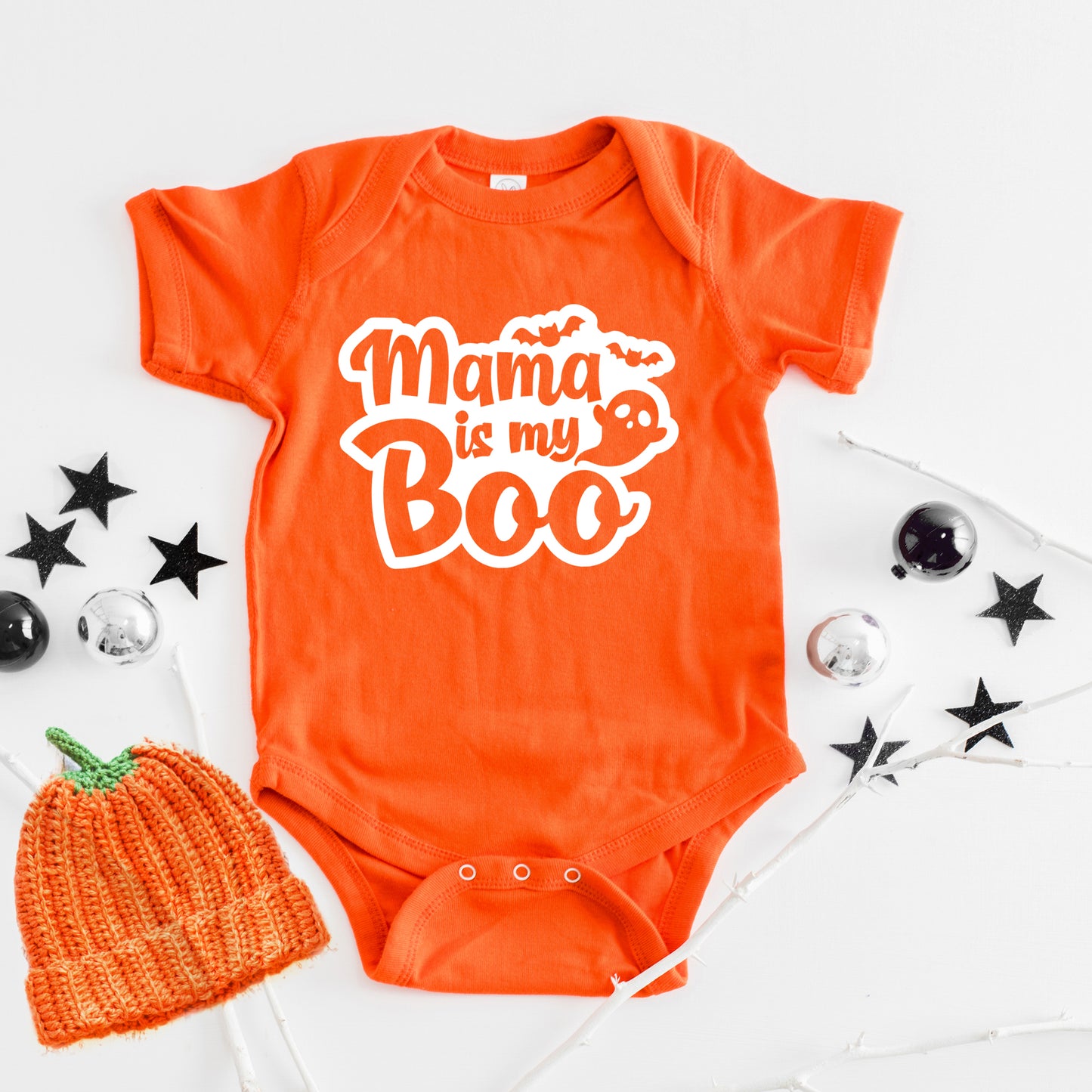Mama Is My Boo Ghost | Baby Graphic Short Sleeve Onesie