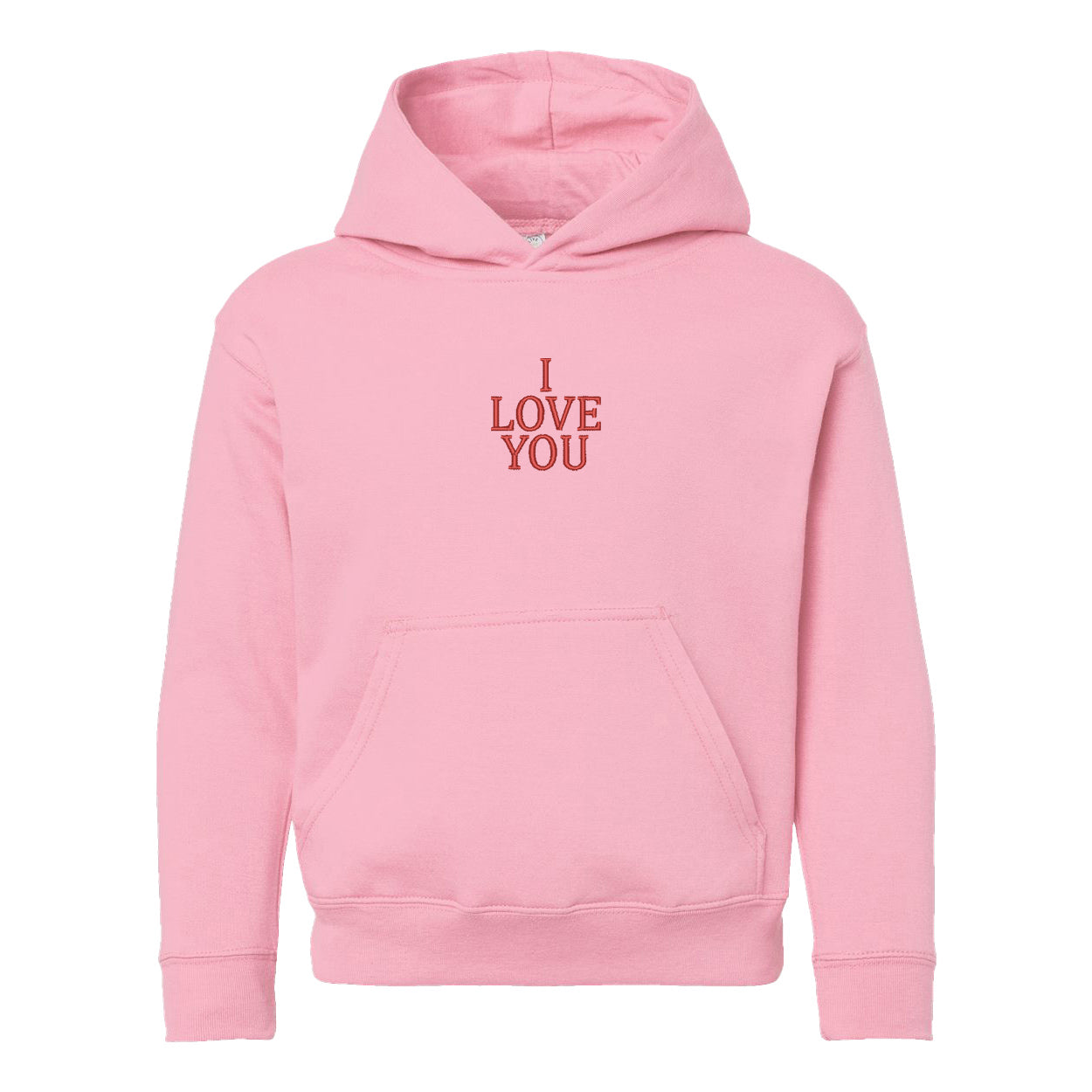 Embroidered I Love You Words | Youth Graphic Hoodie