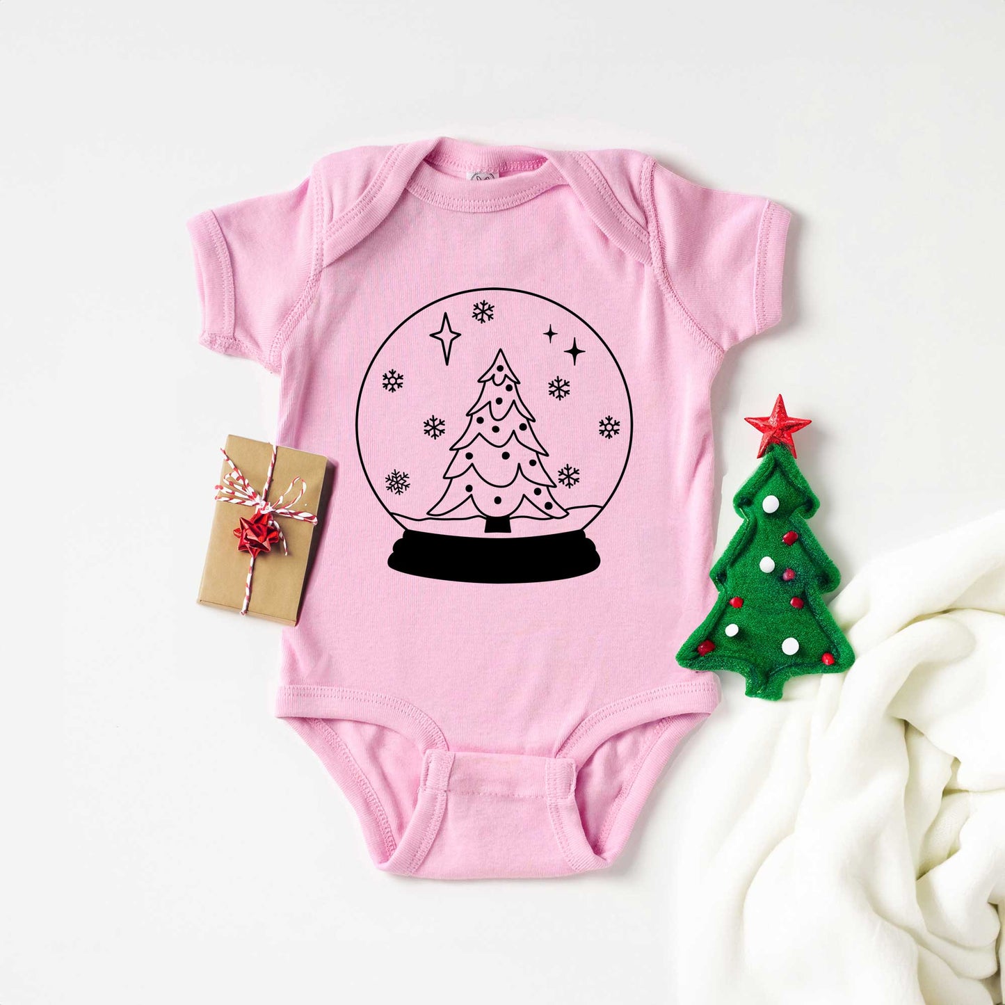 Christmas Snow Globe | Baby Graphic Short SleeveOnesie