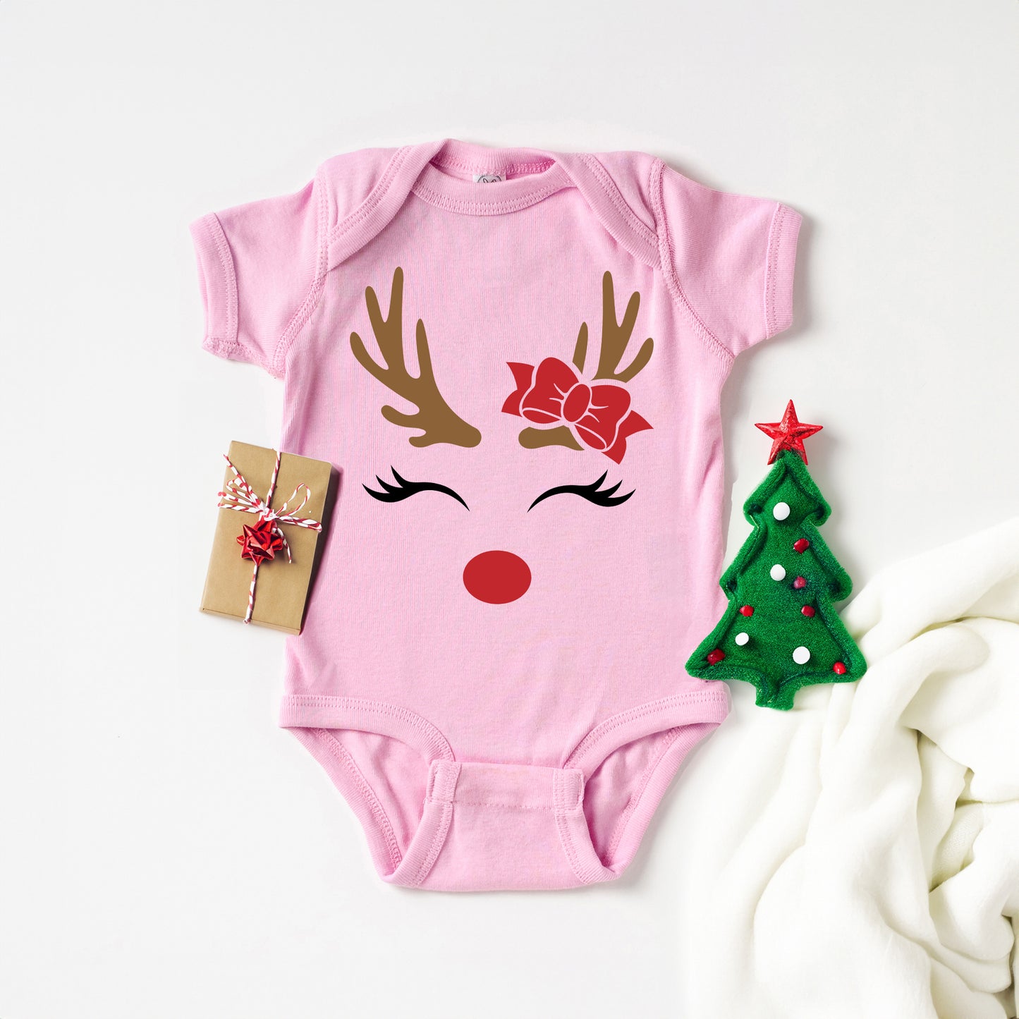Reindeer Girl | Baby Graphic Short Sleeve Onesie