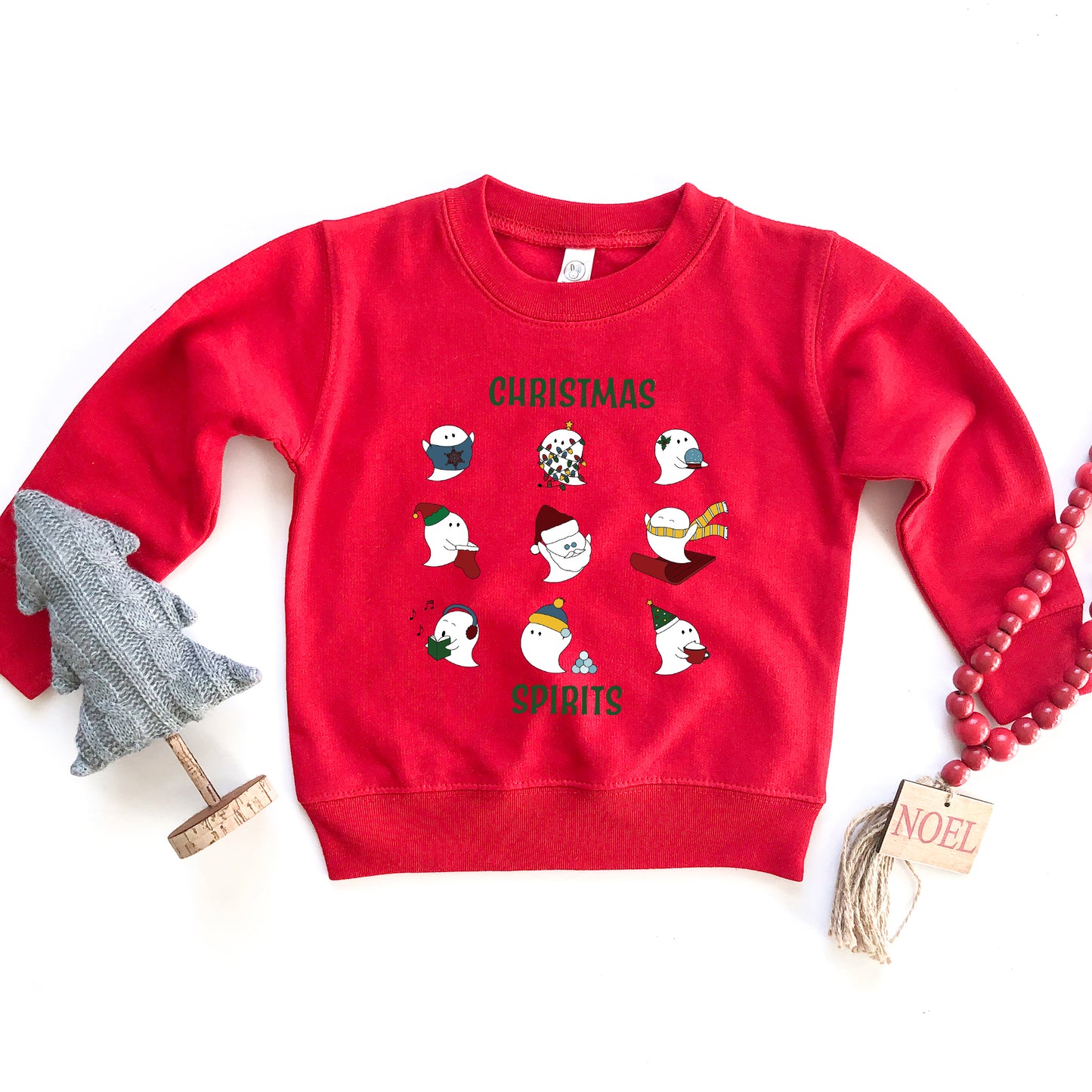 Christmas Spirits Green Words | Youth Ultra-Soft Graphic Sweatshirt