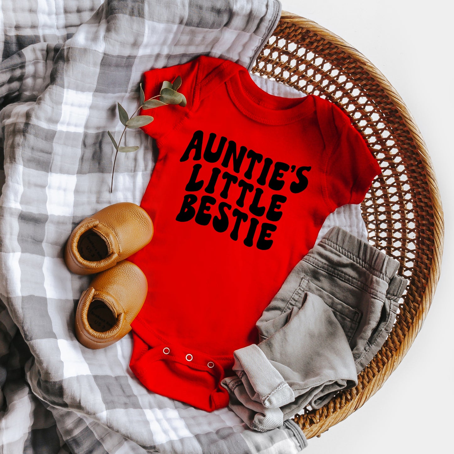 Auntie's Little Bestie | Baby Graphic Short Sleeve Onesie