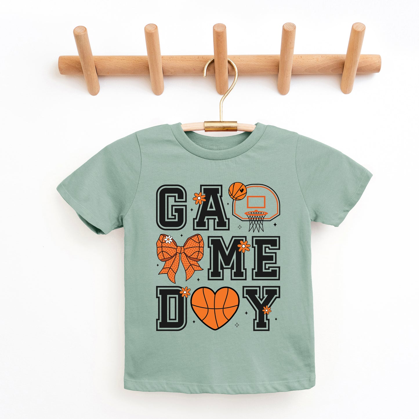 Basketball Game Day Coquette | Youth Graphic Short Sleeve Tee