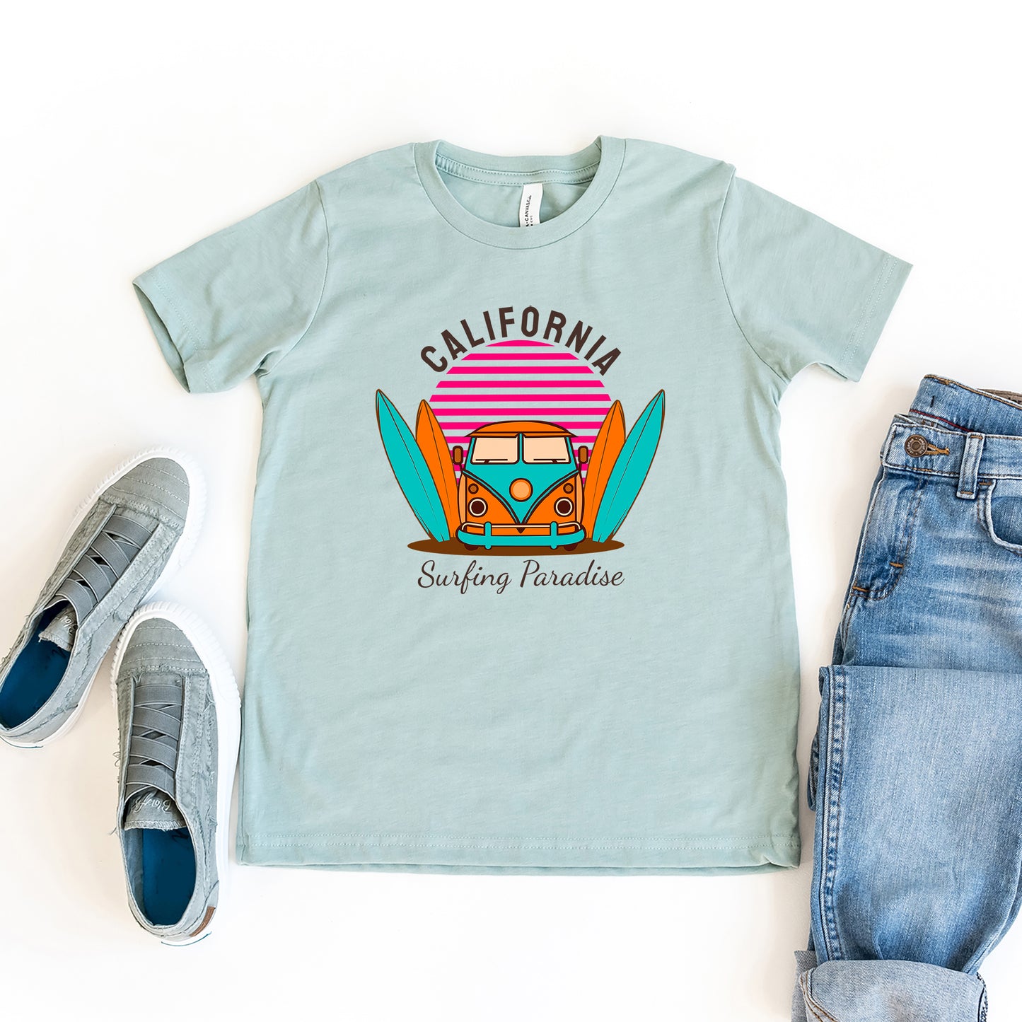 California Surfing Paradise | Youth Graphic Short Sleeve Tee