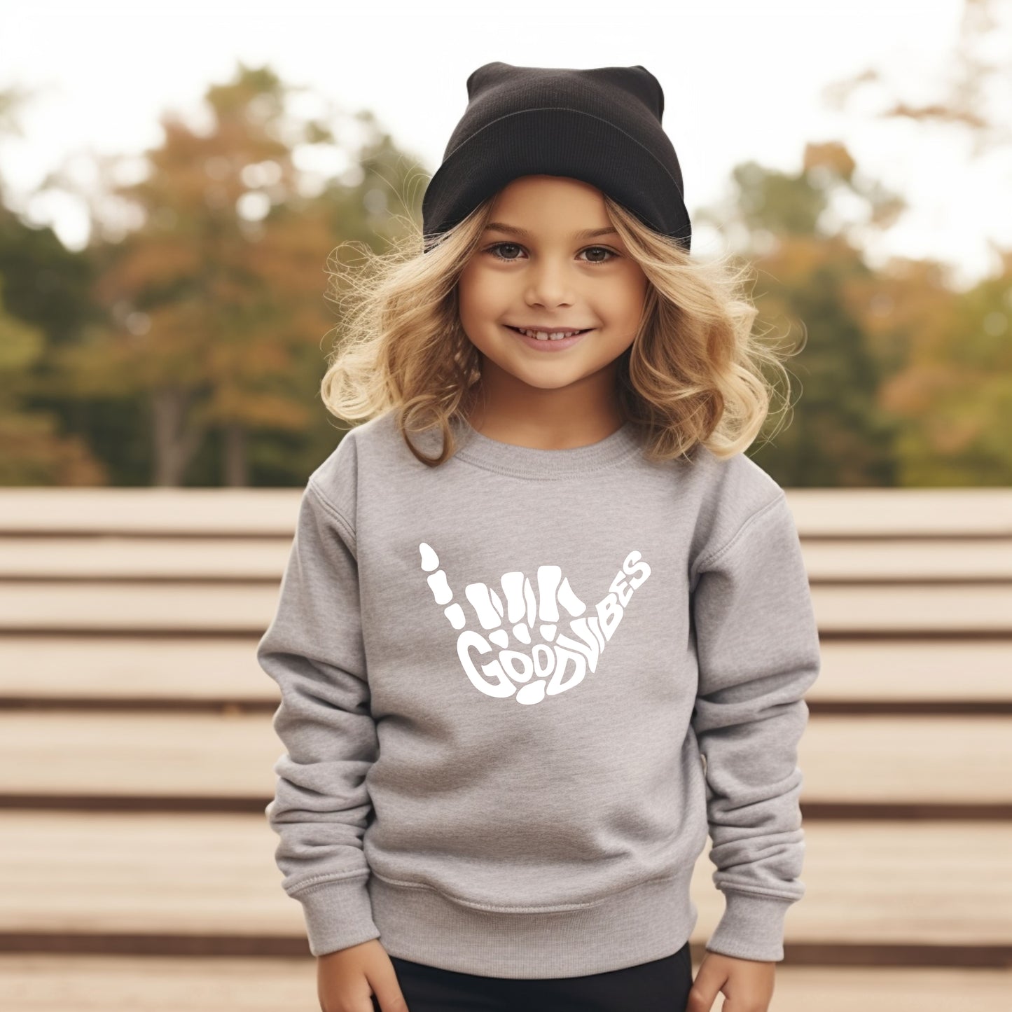 Good Vibes Skeleton | Toddler Graphic Sweatshirt