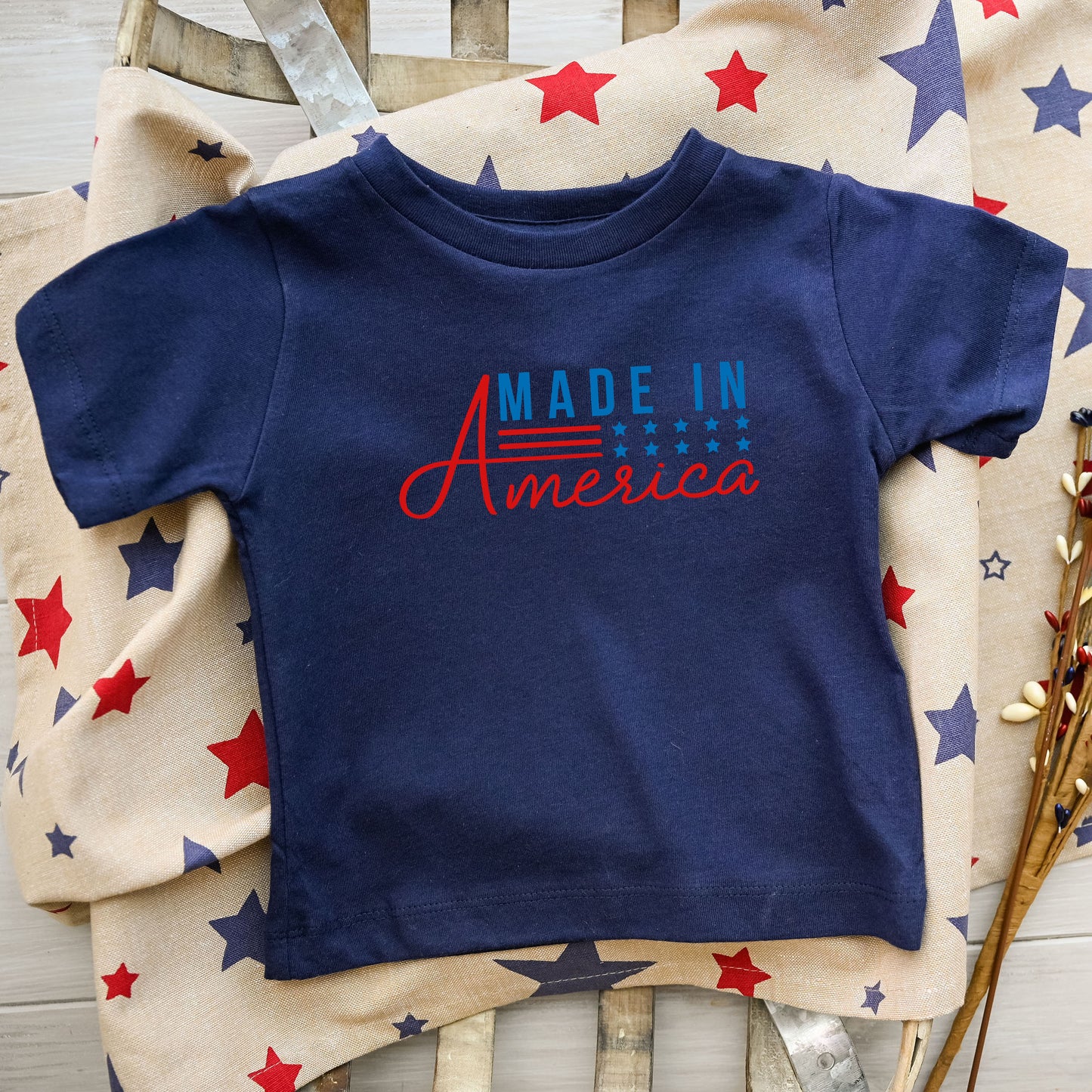 Made In America Stars And Stripes | Toddler Graphic Short Sleeve Tee