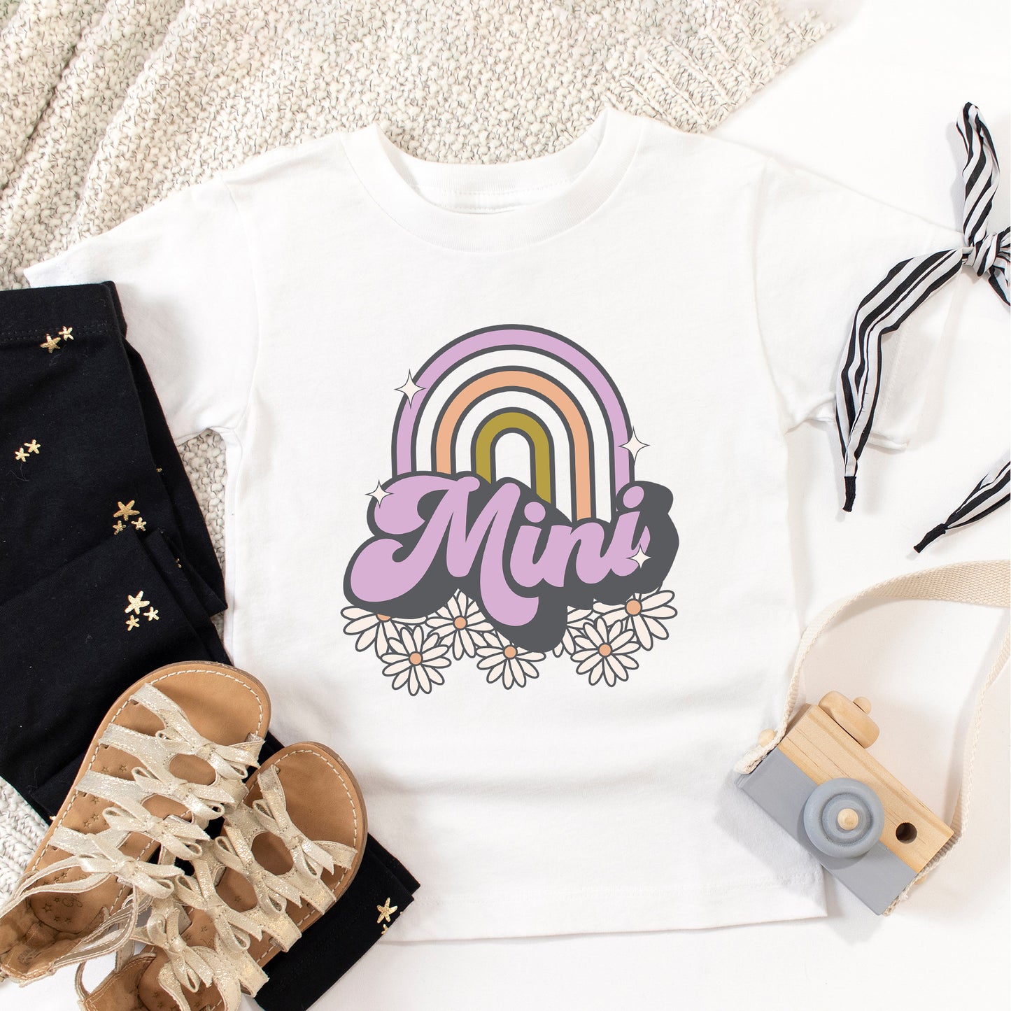 Mini Rainbow Flowers | Toddler Graphic Short Sleeve Tee