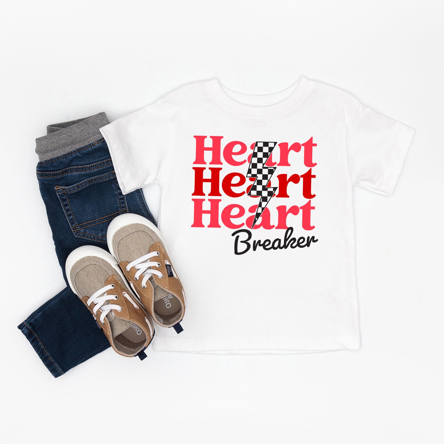 Heart Breaker Checkered Bolt | Toddler Graphic Short Sleeve Tee