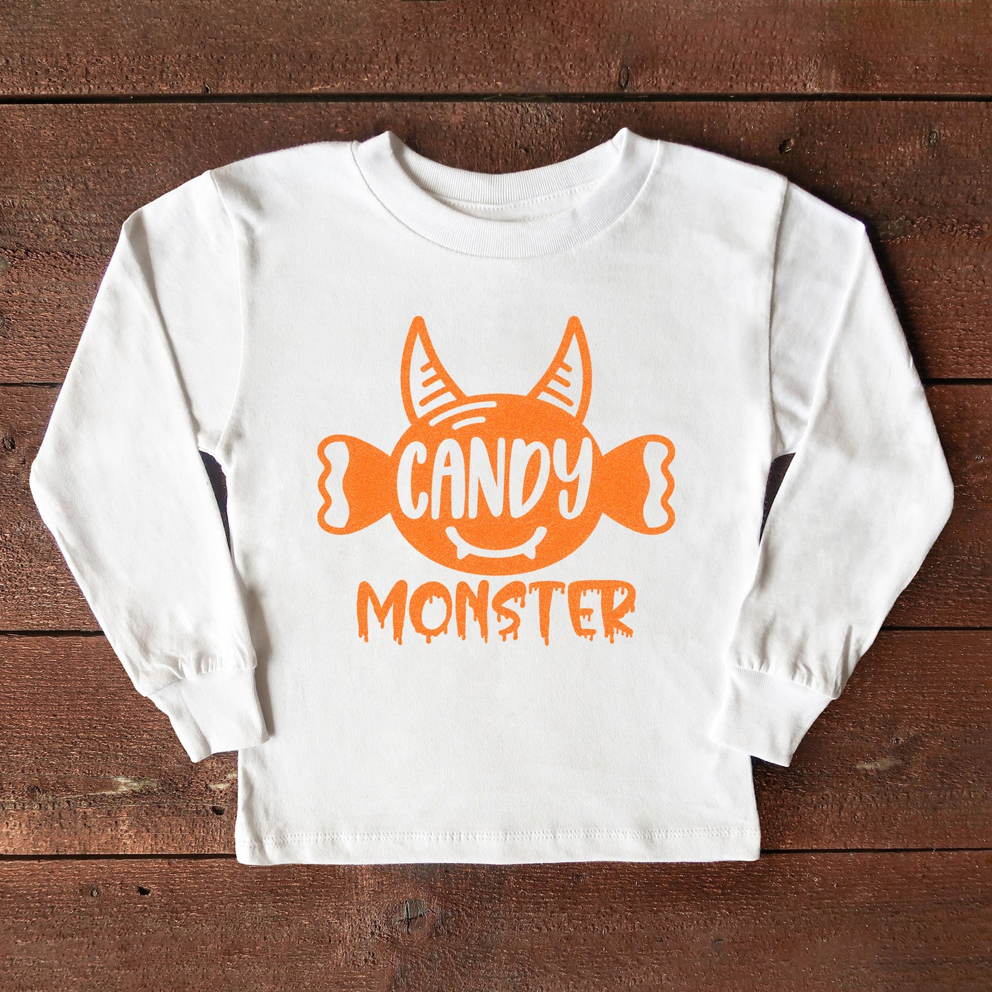 Candy Monster Horns Glitter | Toddler Graphic Long Sleeve Tee