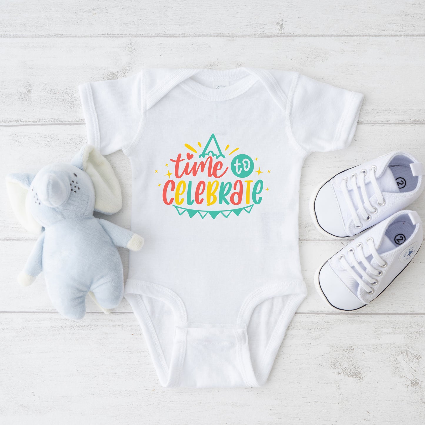 Time To Celebrate | Baby Graphic Short Sleeve Onesie