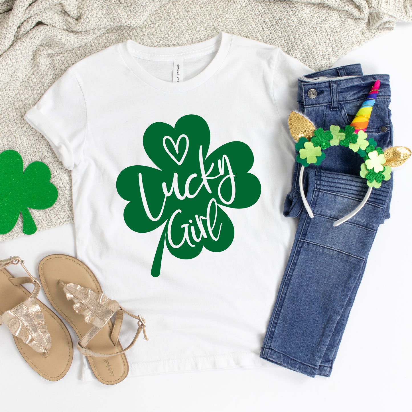 One Lucky Girl Heart | Toddler Graphic Short Sleeve Tee
