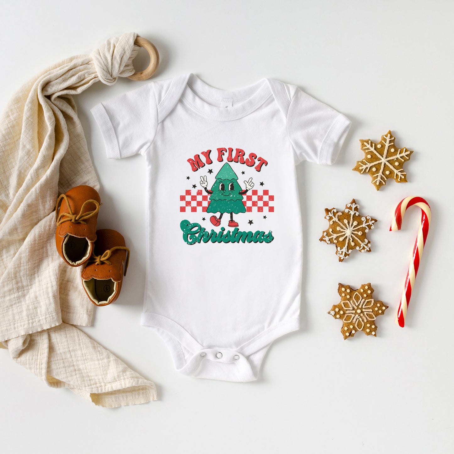 My First Christmas Tree | Baby Graphic Short Sleeve Onesie
