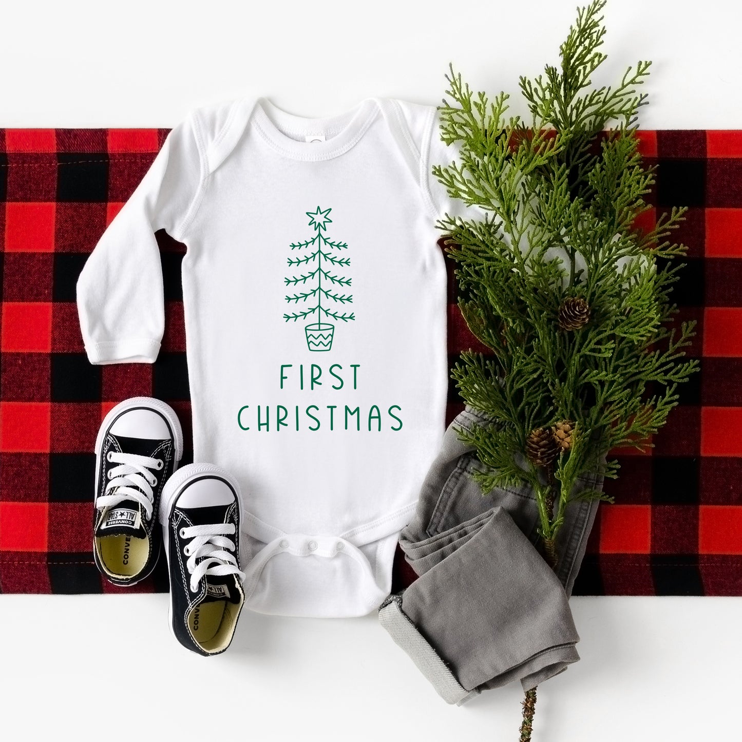 First Christmas Tree | Baby Graphic Long Sleeve Onesie