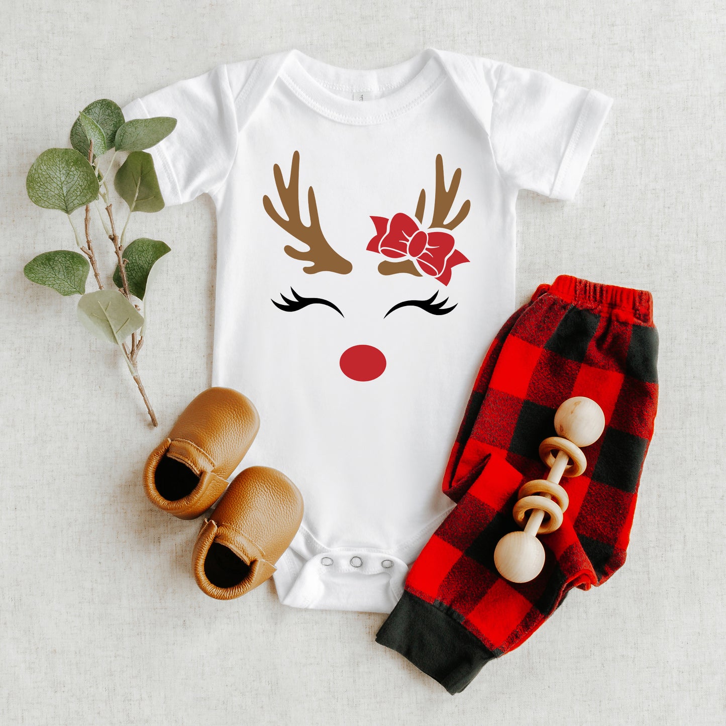 Reindeer Girl | Baby Graphic Short Sleeve Onesie