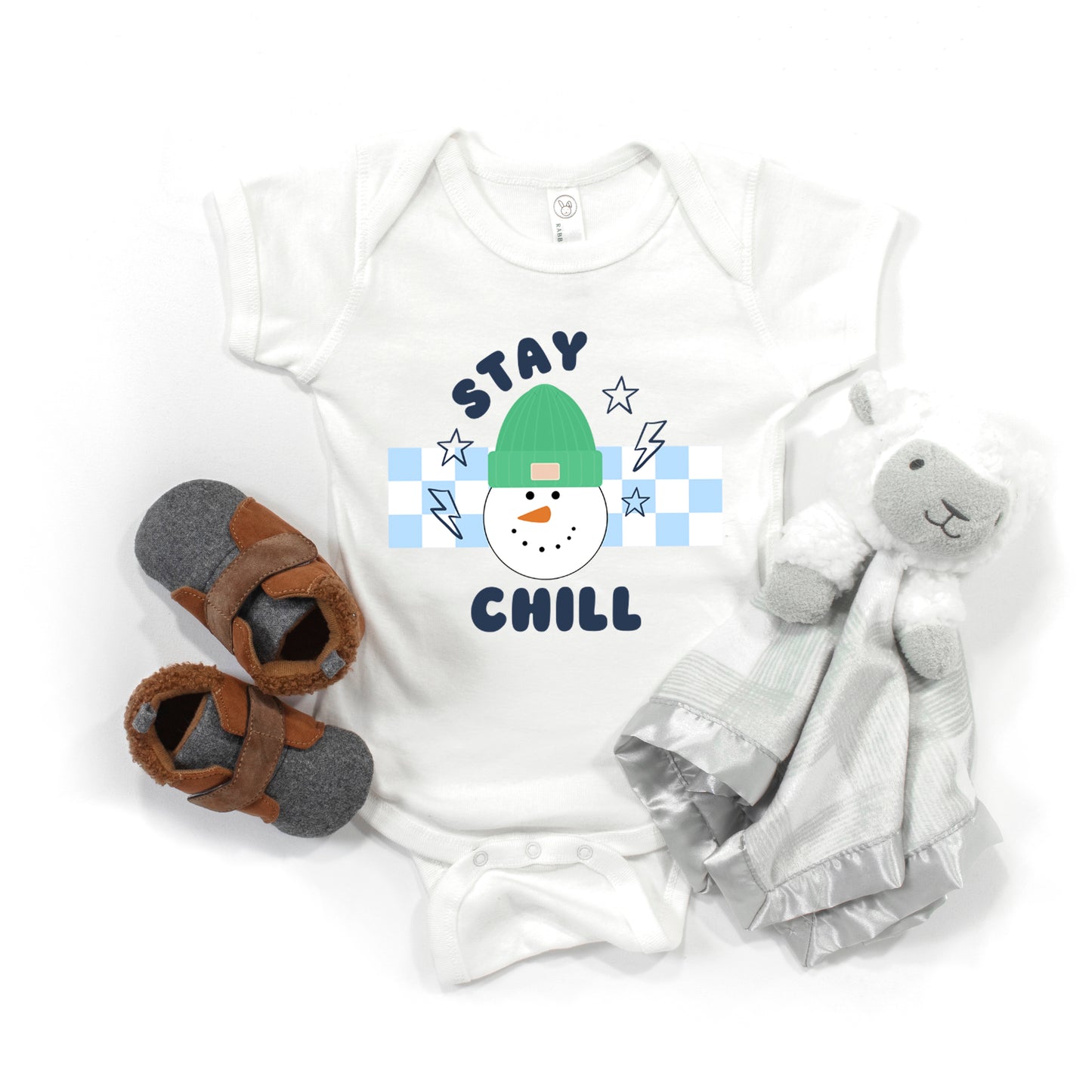 Stay Chill Checkered | Baby Graphic Short Sleeve Onesie