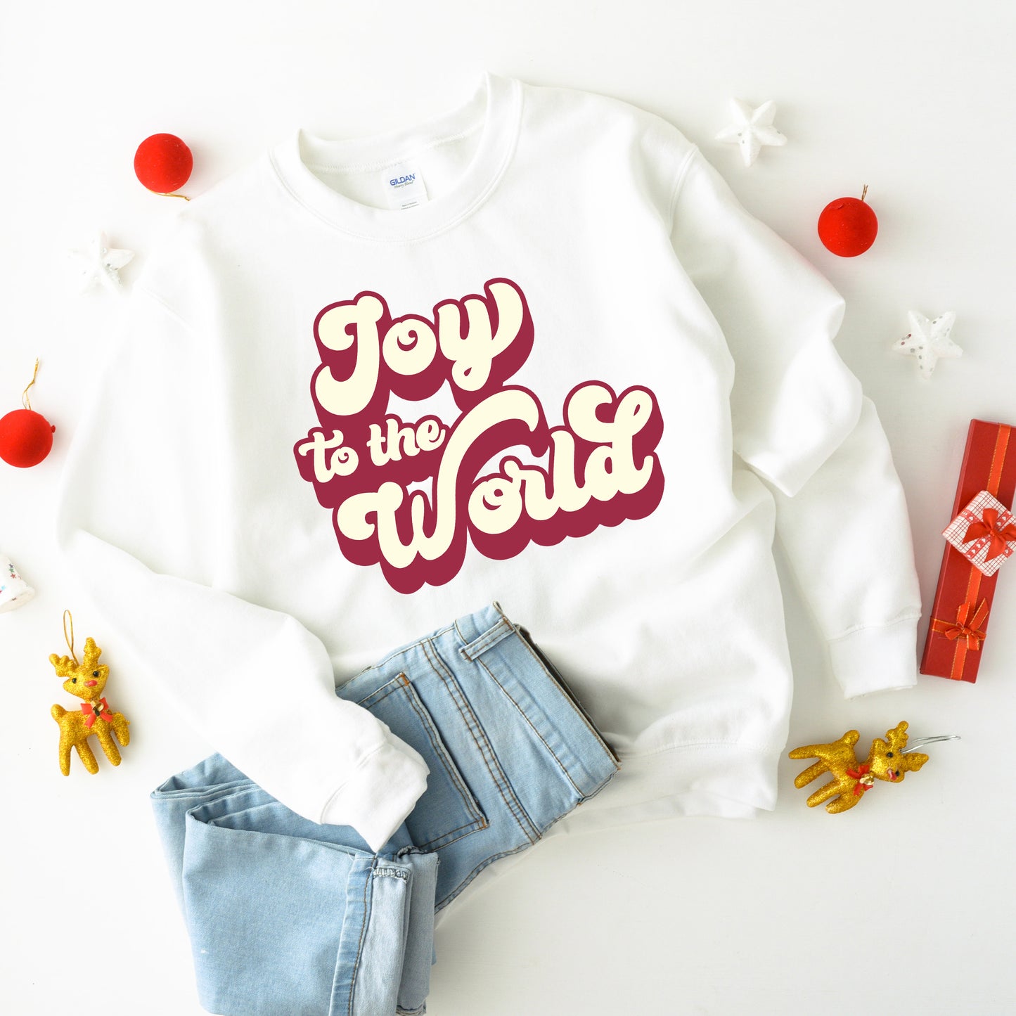 Retro Joy To The World | Youth Graphic Sweatshirt