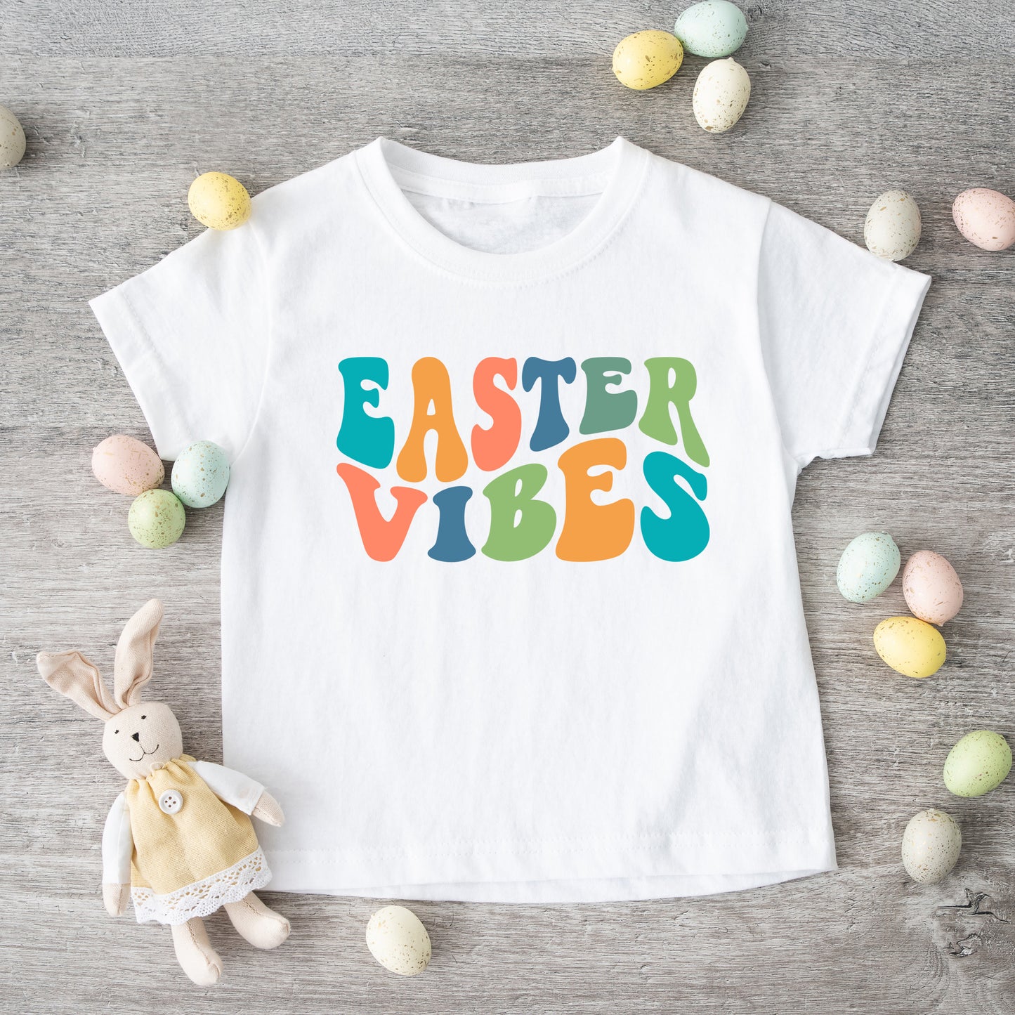 Easter Vibes Wavy | Youth Graphic Short Sleeve Crew Neck