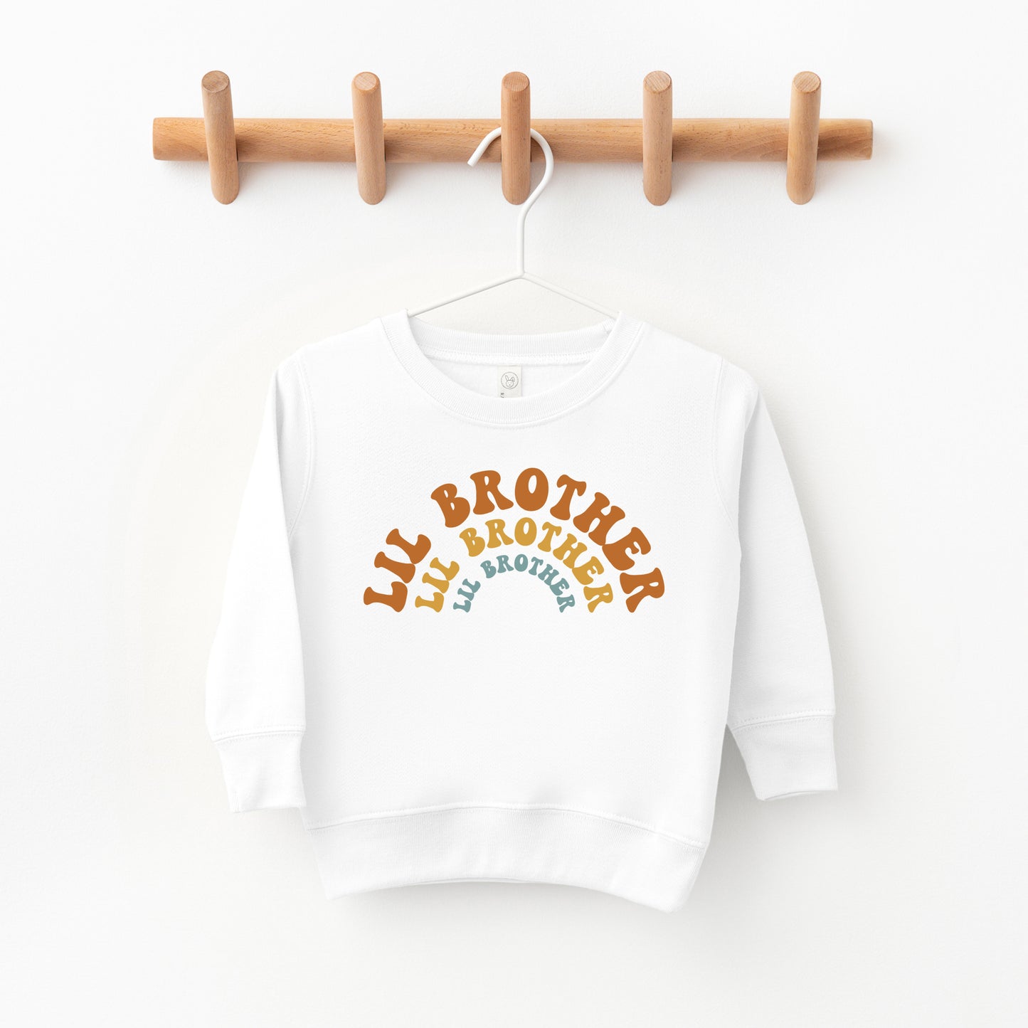 Lil Brother Stacked Curved | Toddler Graphic Sweatshirt