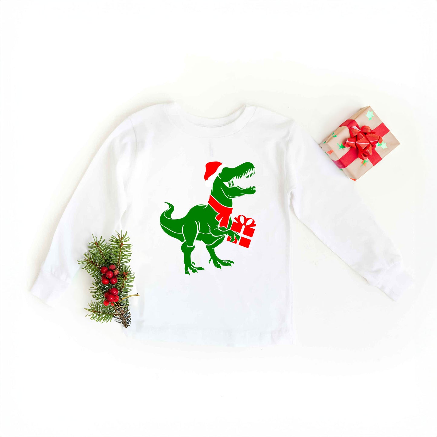 Dino Present | Youth Graphic Long Sleeve Tee