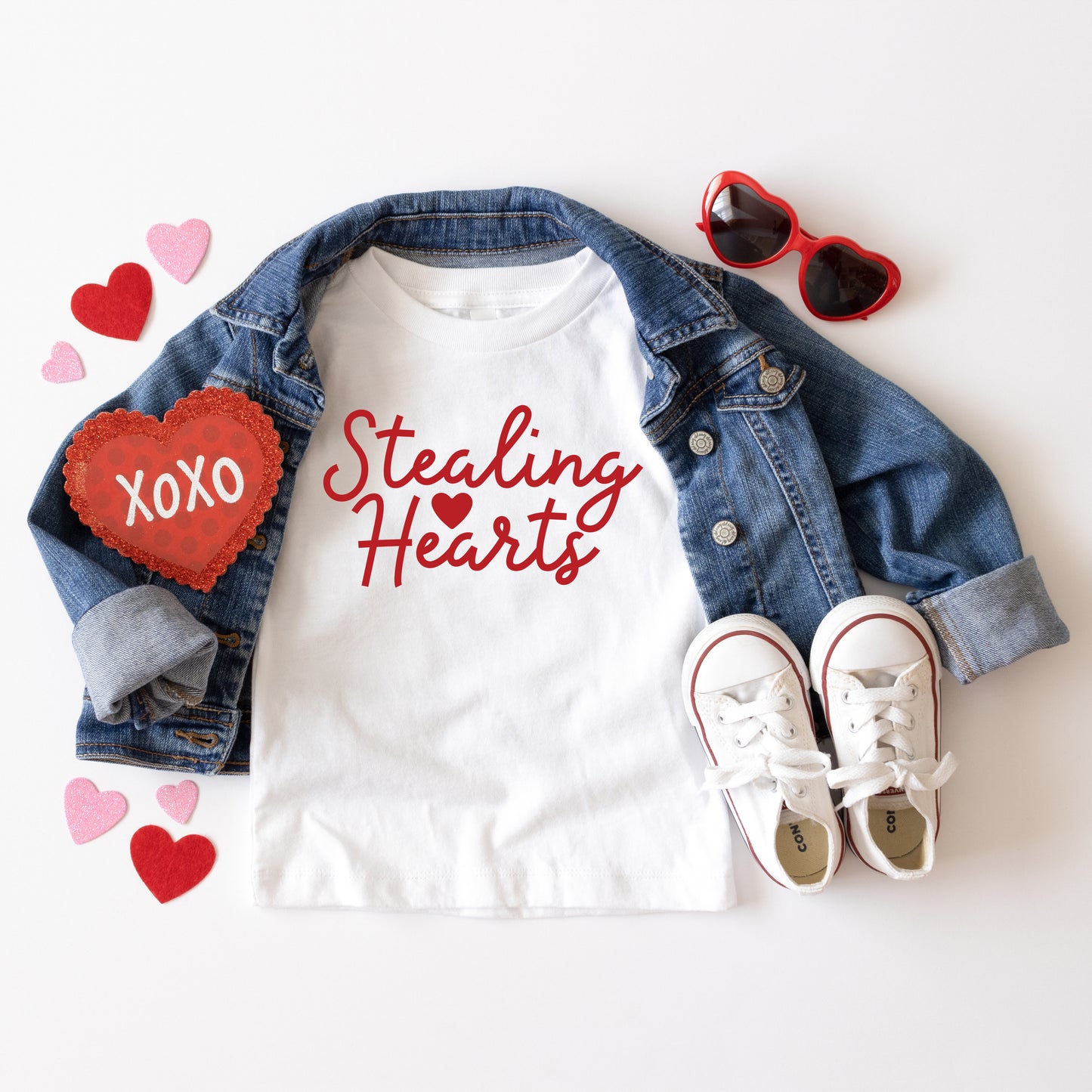 Stealing Hearts Cursive | Youth Graphic Short Sleeve Tee