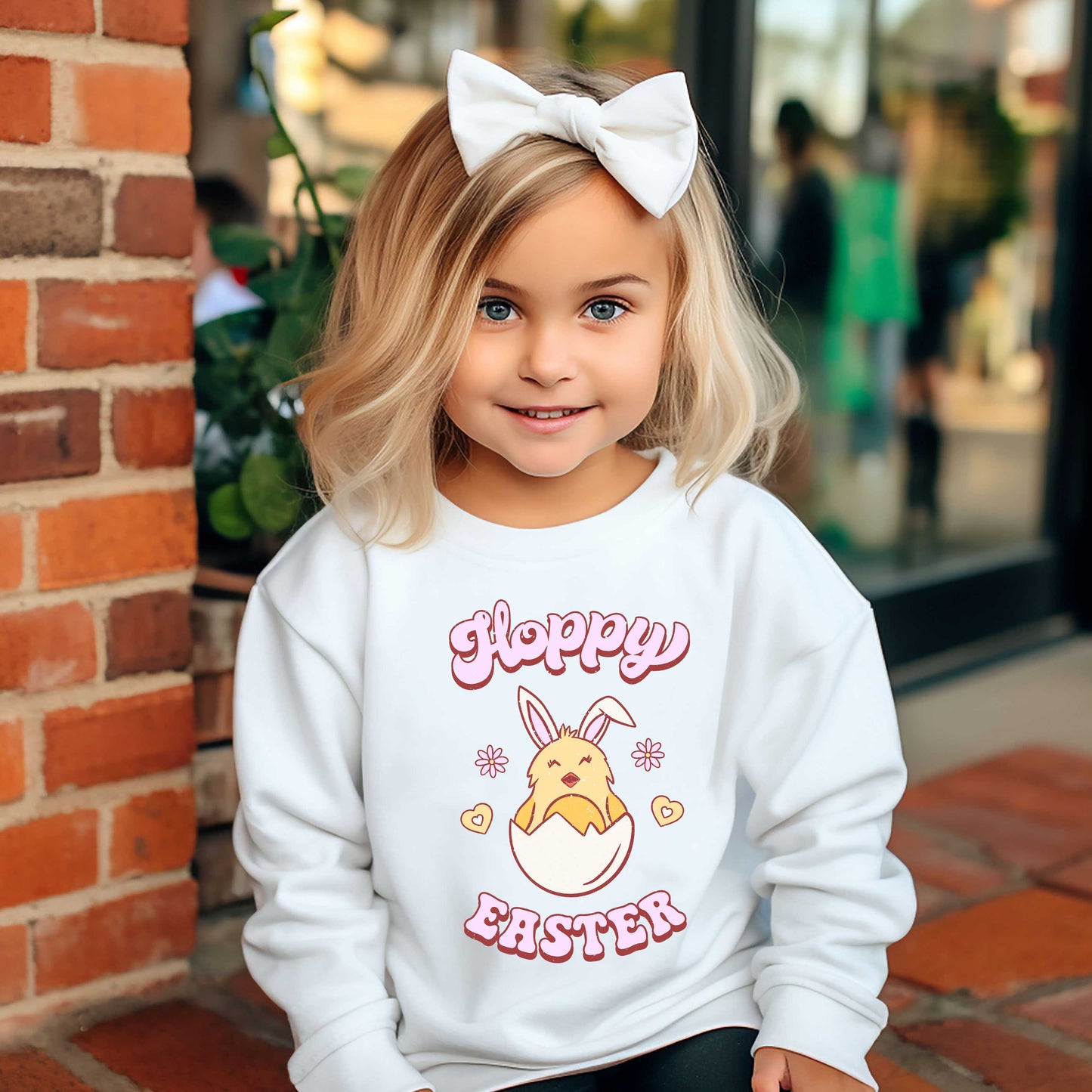 Hoppy Easter Chick Colorful | Youth Graphic Sweatshirt