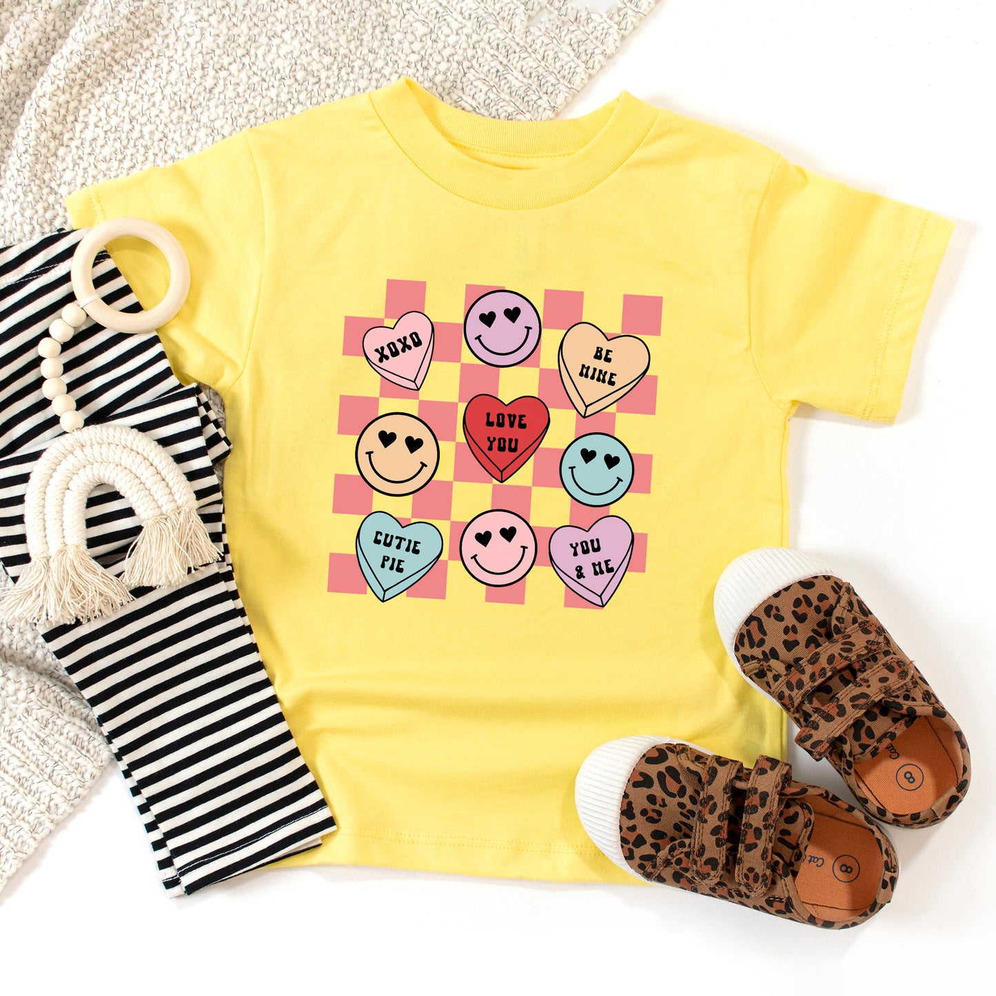 Candy Heart Smile Solid | Toddler Graphic Short Sleeve Tee