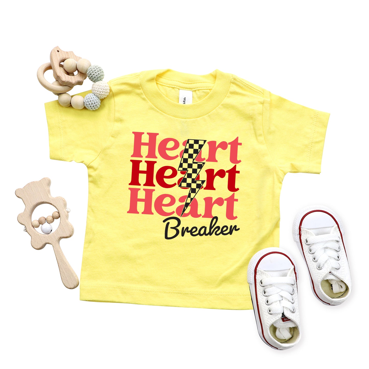 Heart Breaker Checkered Bolt | Toddler Graphic Short Sleeve Tee