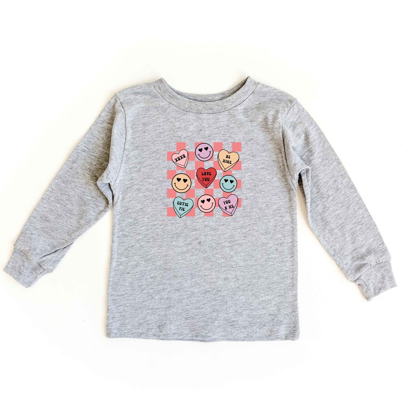 Candy Heart Smile Solid | Toddler Long Sleeve Tee