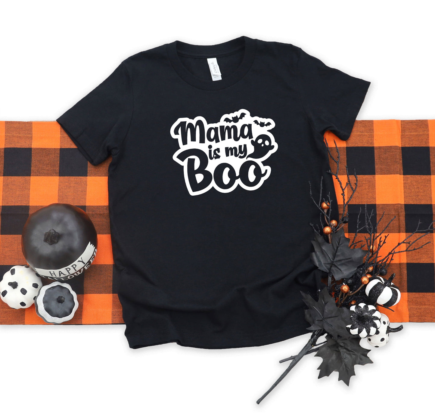 Mama Is My Boo Ghost | Youth Graphic Short Sleeve Tee