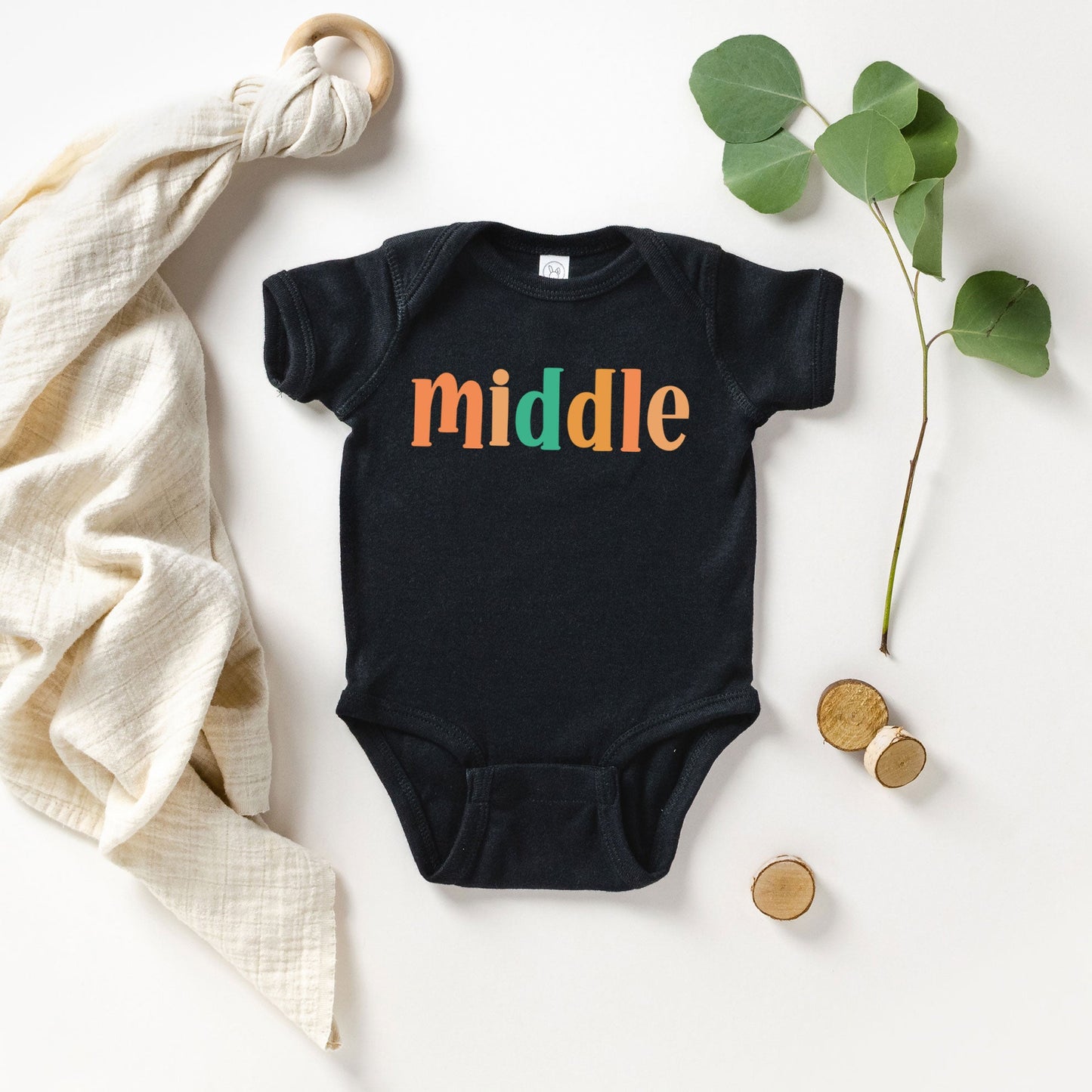 Middle Colorful | Baby Graphic Short Sleeve Onesie