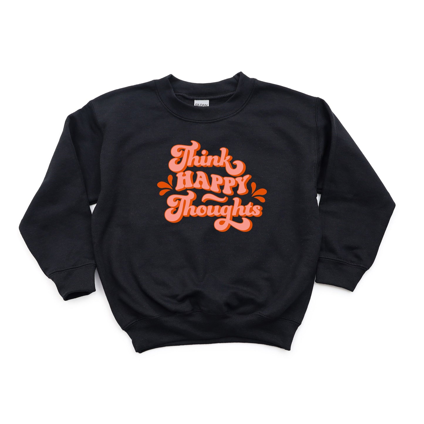 Retro Think Happy Thoughts | Youth Sweatshirt