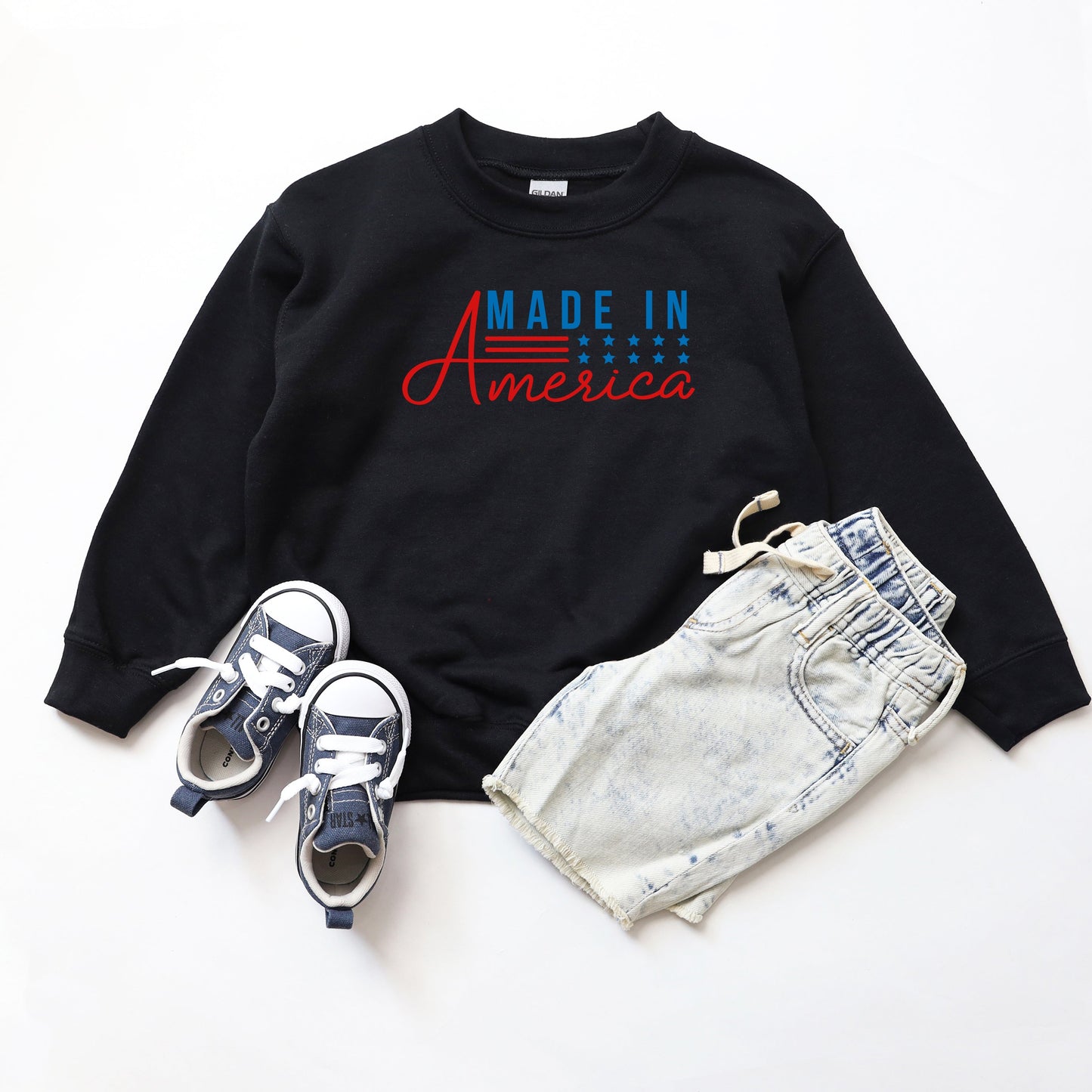 Made In America Stars And Stripes | Youth Sweatshirt