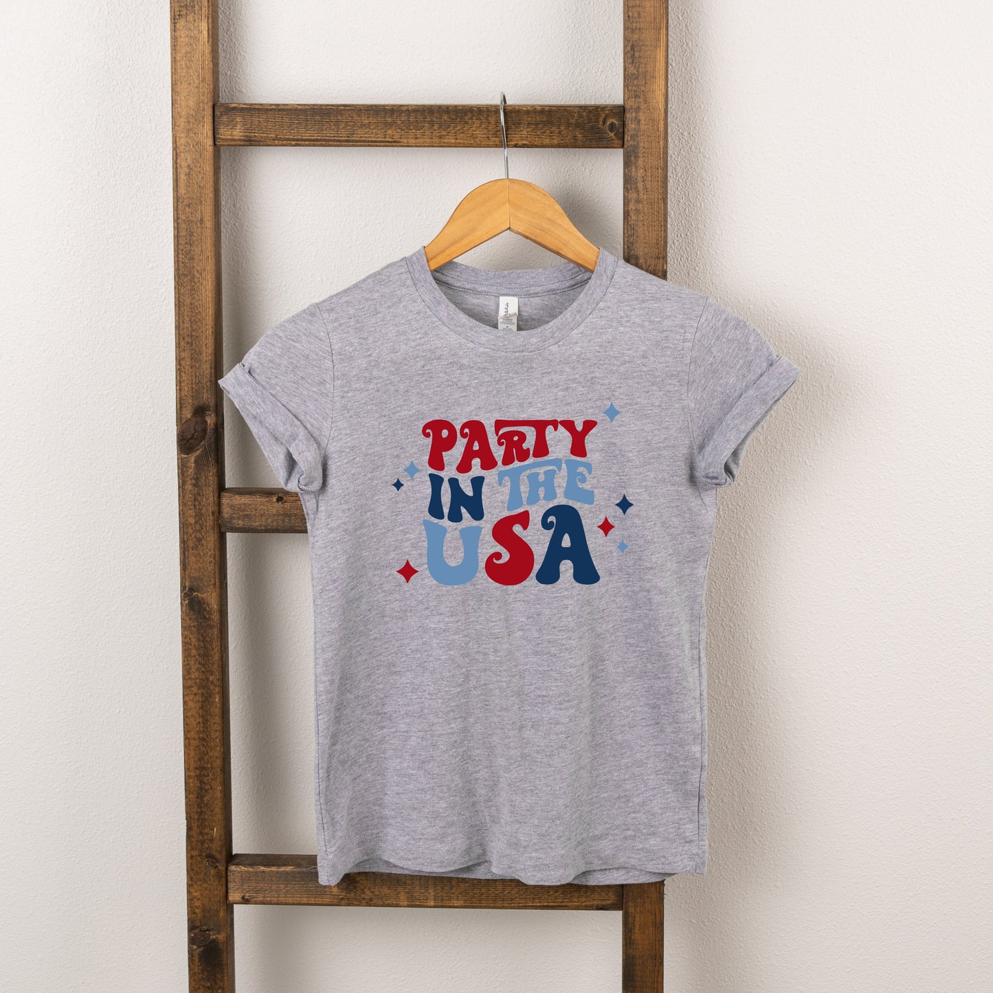 Party In The USA Retro | Toddler Short Sleeve Crew Neck