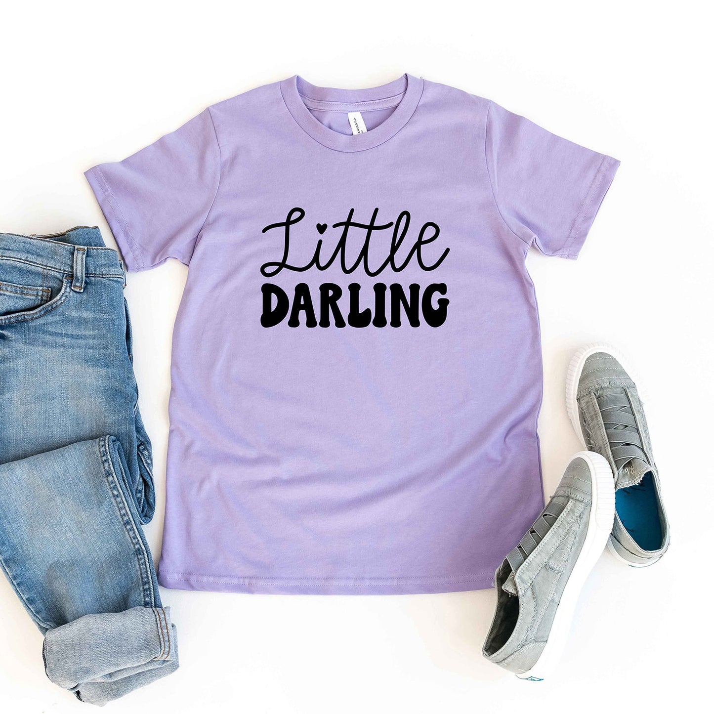 Little Darling Cursive | Youth Short Sleeve Crew Neck