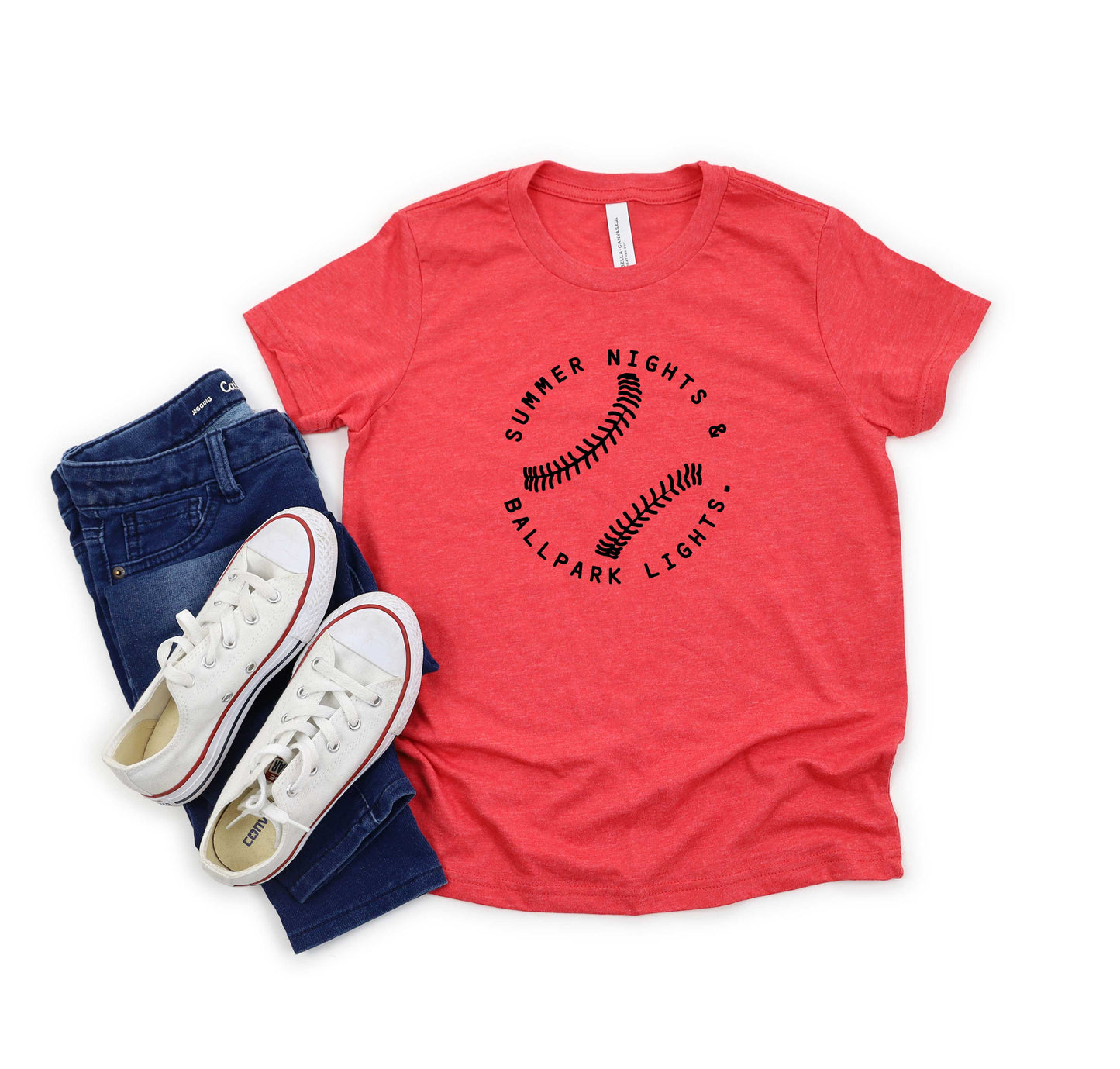 Summer Nights And Ballpark Lights | Youth Short Sleeve Crew Neck
