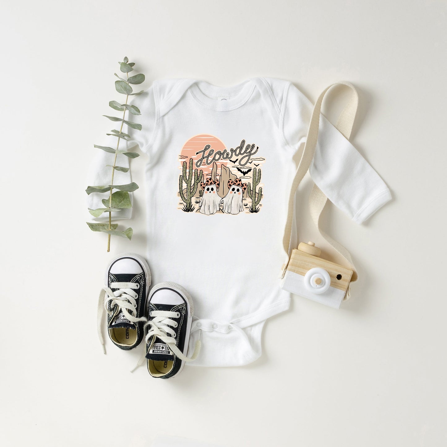 Howdy Ghosties | Baby Graphic Long Sleeve Onesie