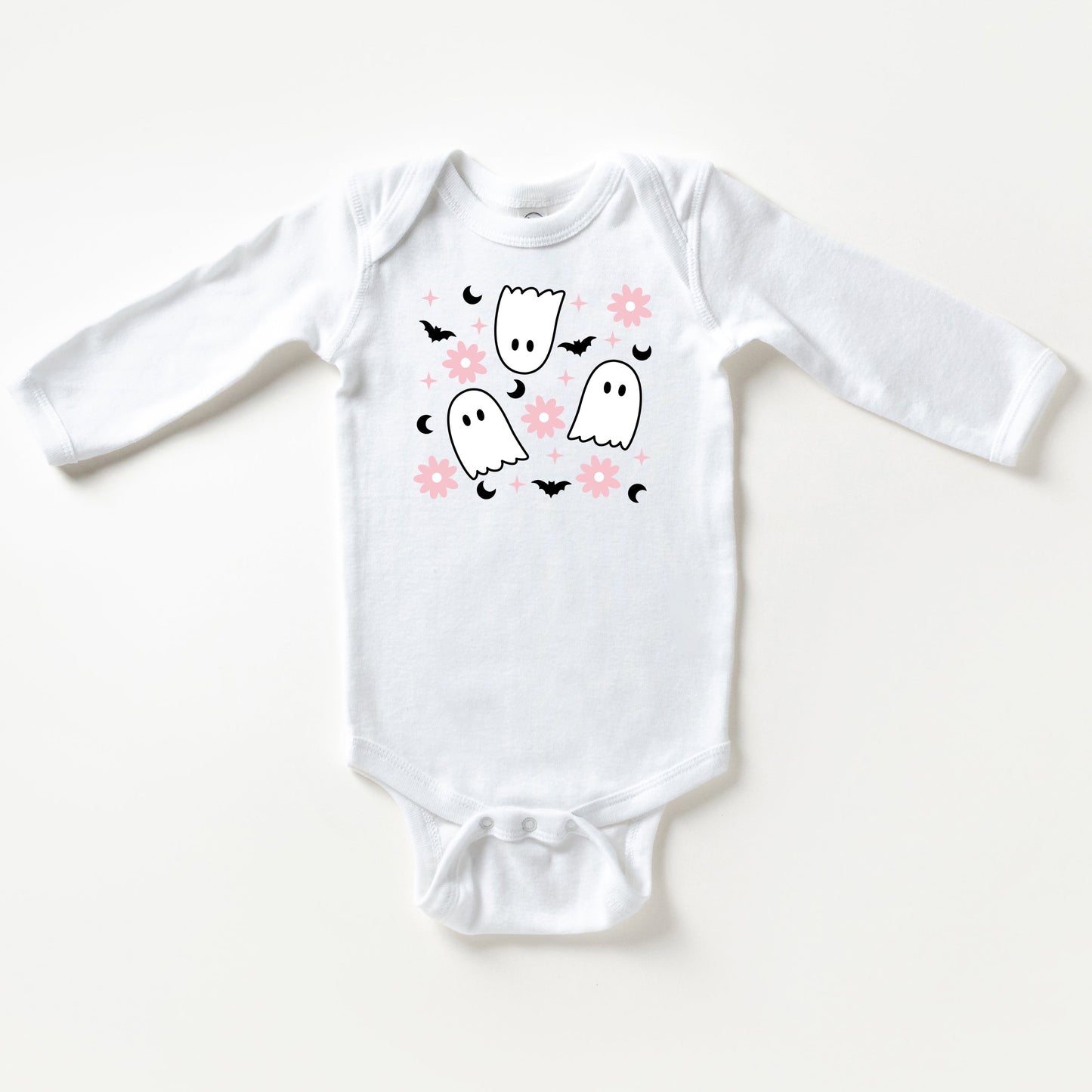Ghost Flowers | Baby Long Sleeve Onesie