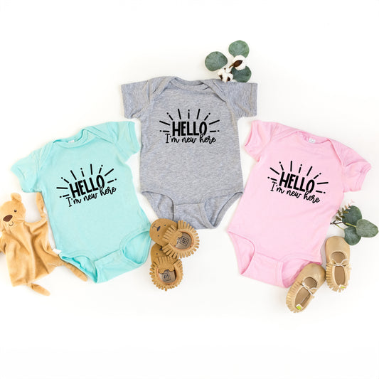 Hello I'm New Here Rays | Baby Graphic Short Sleeve Onesie