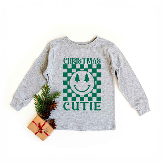 Christmas Cutie Checkered | Youth Graphic Long Sleeve Tee