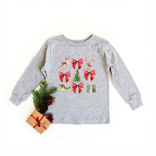 Coquette Christmas Collage | Toddler Graphic Long Sleeve Tee