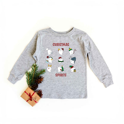 Christmas Spirits Red Words | Toddler Graphic Long Sleeve Tee