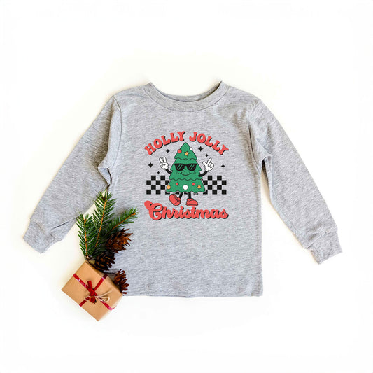 Holly Jolly Christmas Tree | Youth Graphic Long Sleeve Tee