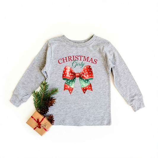 Coquette Christmas Girly | Toddler Graphic Long Sleeve Tee