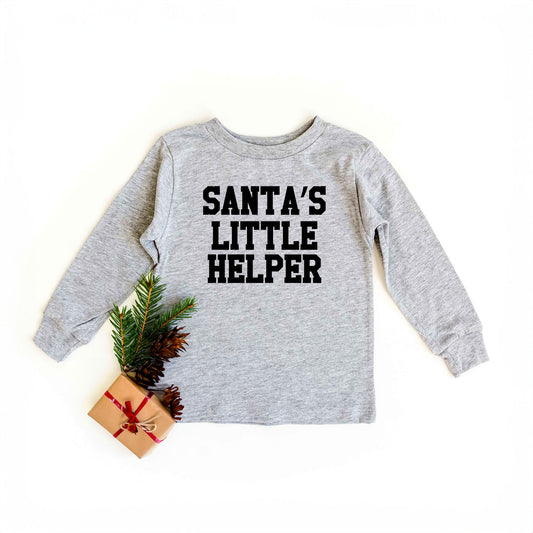 Santa's Little Helper Words | Youth Graphic Long Sleeve Tee