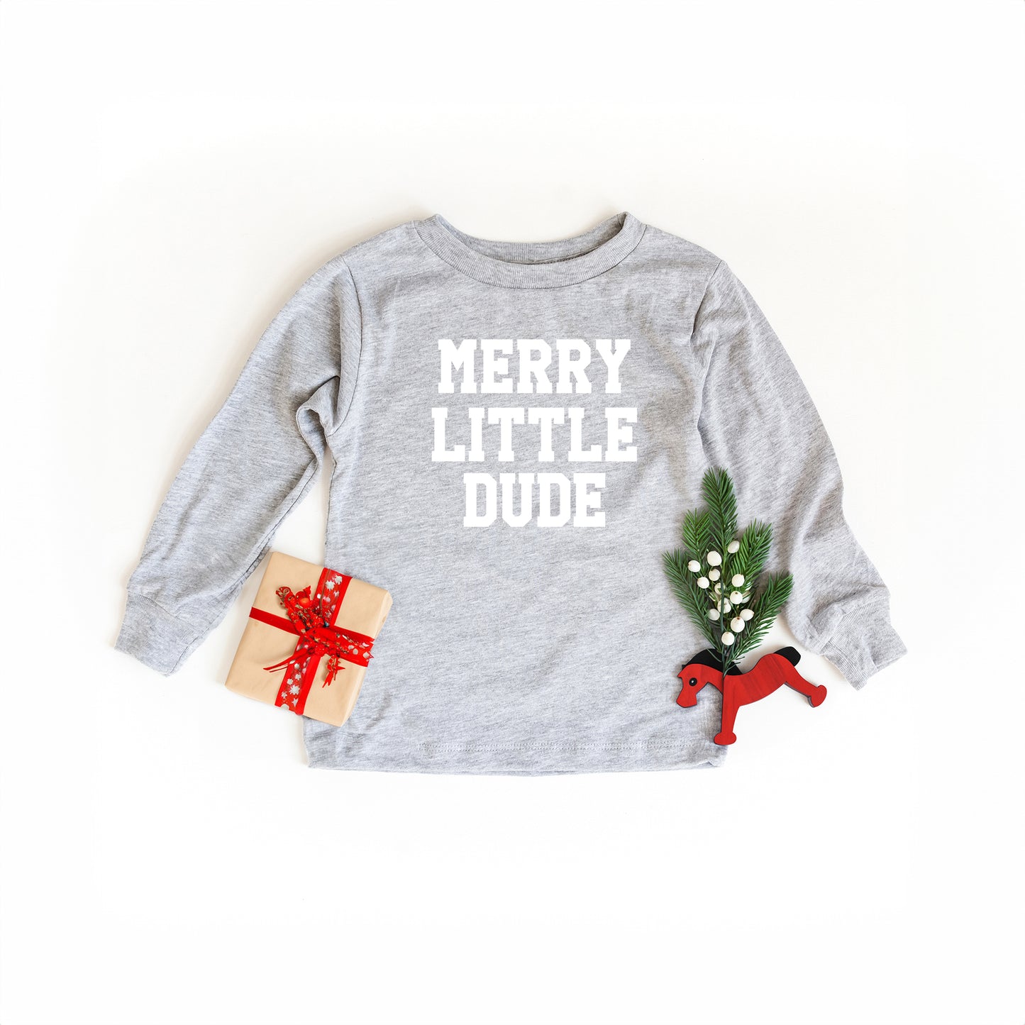 Merry Little Dude | Youth Graphic Long Sleeve Tee