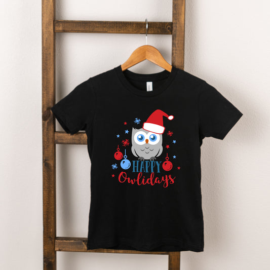 Happy Owlidays | Toddler Short Sleeve Crew Neck