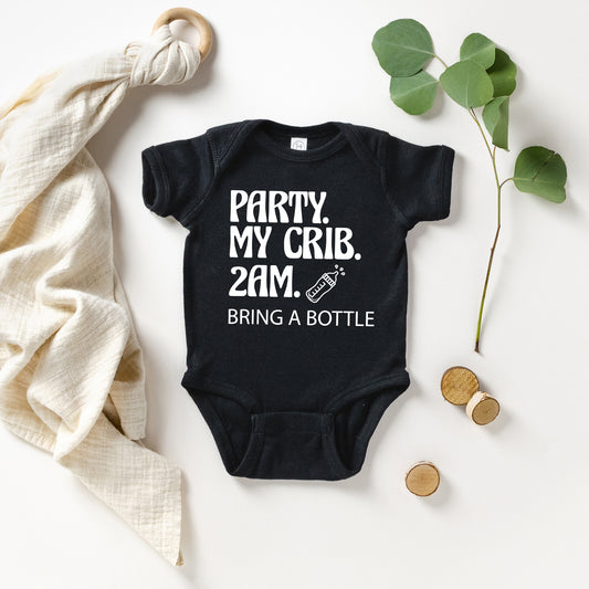 Party. My Crib. | Baby Graphic Short Sleeve Onesie