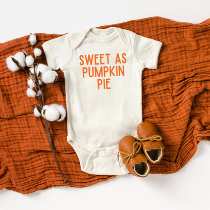 Sweet As Pumpkin Pie | Baby Graphic Short Sleeve Onesie